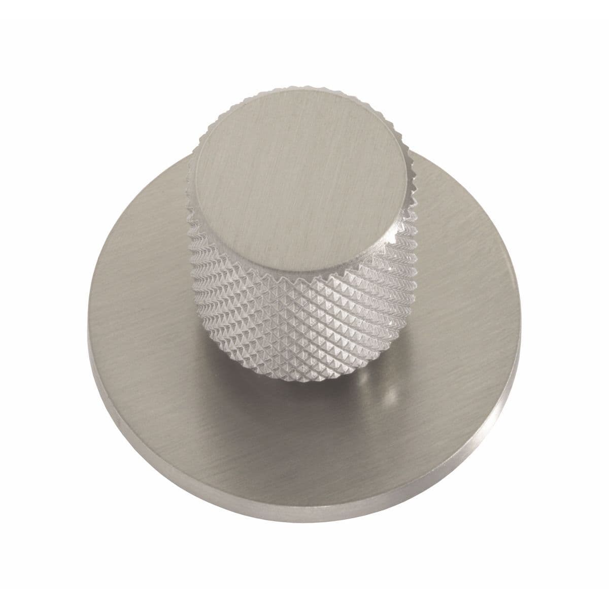 KNURLED ROUND KNOB c/w CIRCULAR BACKPLATE Cupboard Handle - 40mm diameter - 3 finishes (PWS K1111.20)