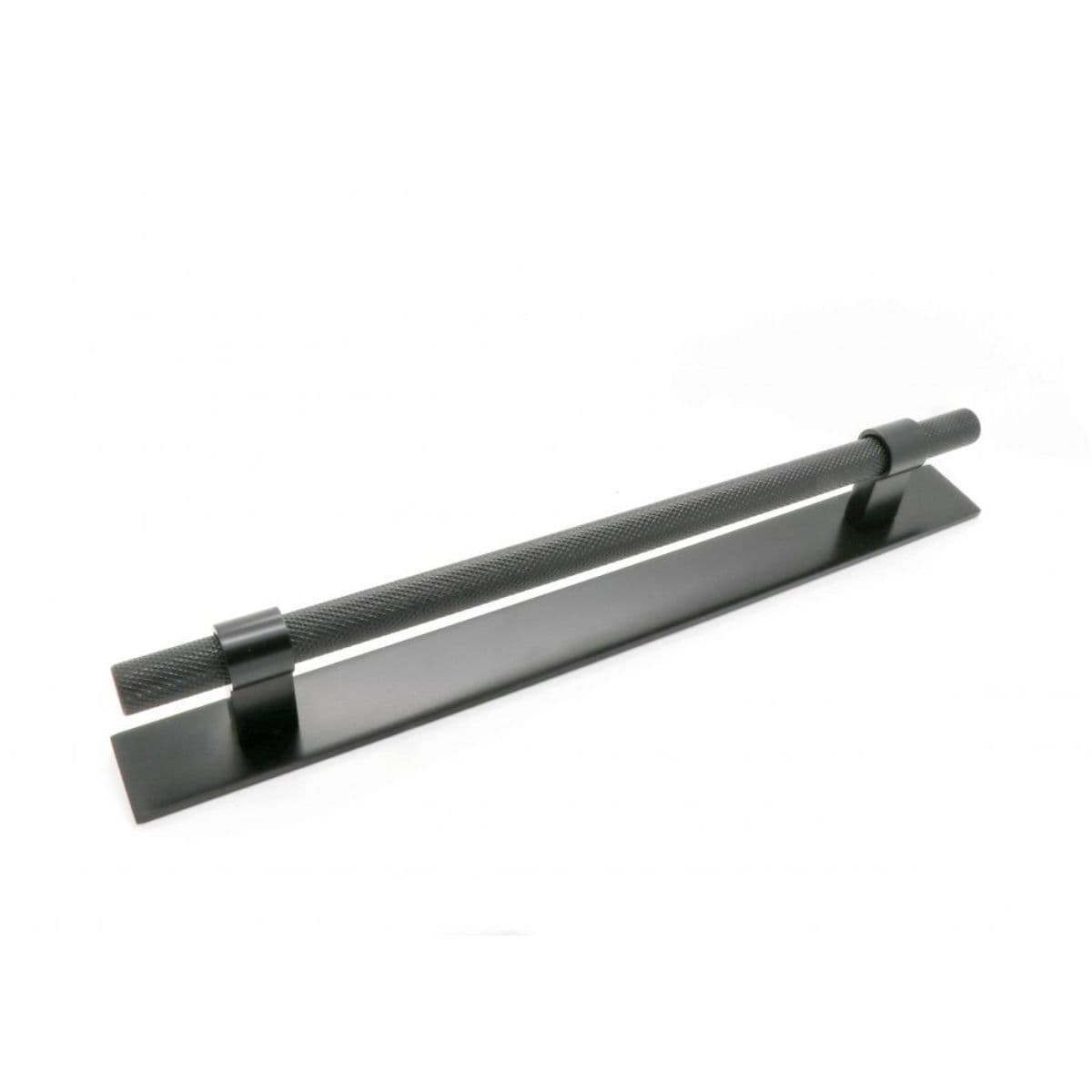 KNURLED T BAR c/w BAR HANDLE BACKPLATE Cupboard Handle - 192mm h/c size - 3 finishes (PWS H1126.257)