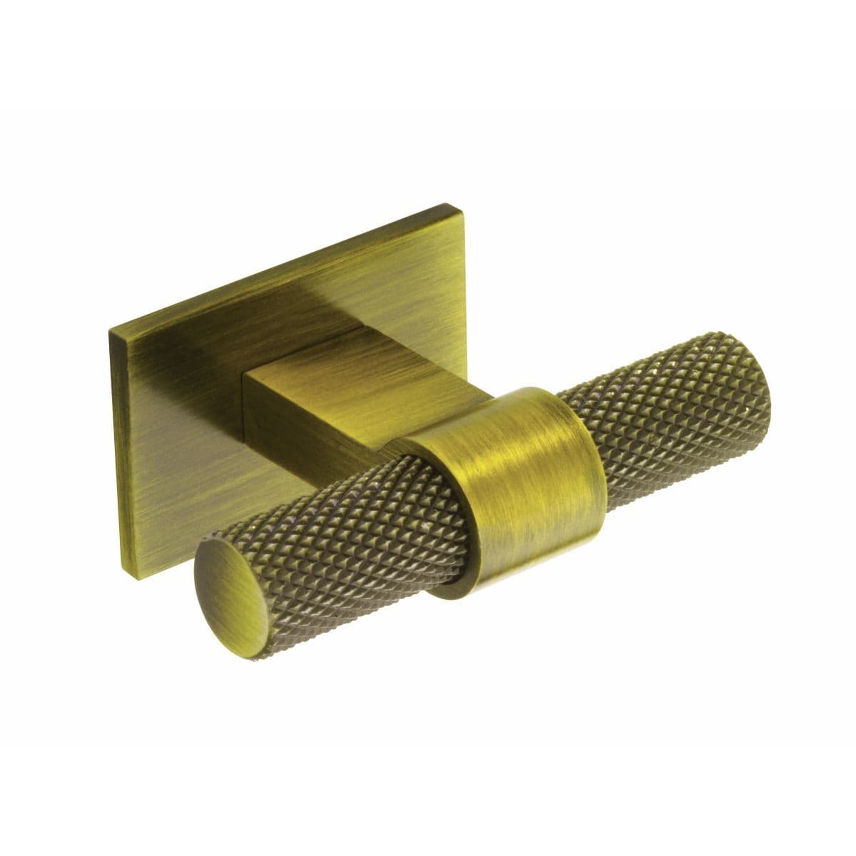 KNURLED T KNOB c/w RECTANGULAR BACKPLATE Cupboard Handle - 60mm long - 3 finishes (PWS H1125.35)