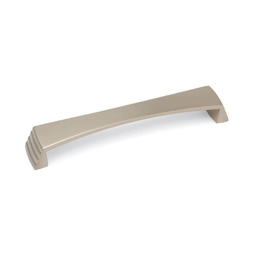 STEPPED D Cupboard Handle - 160mm h/c size - BRUSHED NICKEL finish (ECF FF68860)