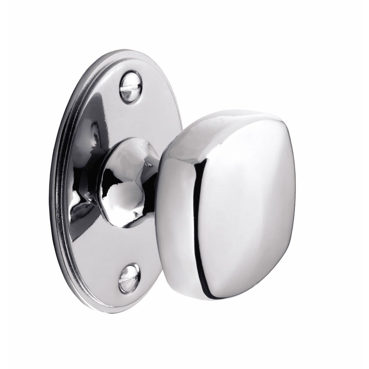 YEADON SQUARE KNOB on OVAL BACKPLATE Cupboard Handle - 38mm  x 38mm - 2 finishes (PWS K999.38)