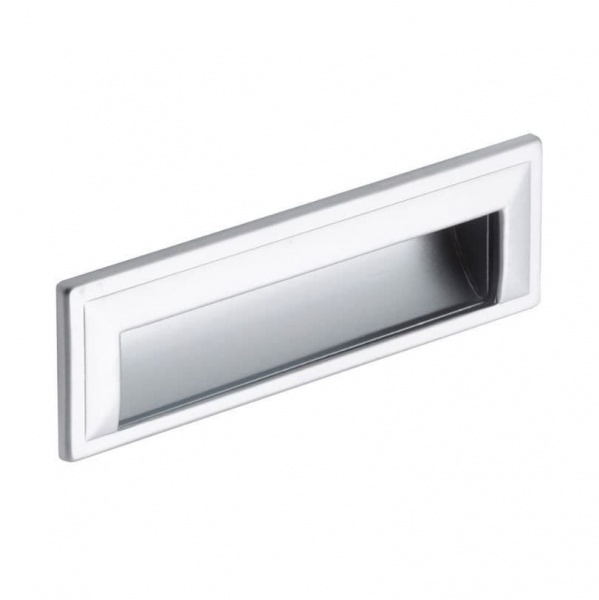 LETTERBOX Cupboard Handle for Routed Door - Flat or Curved - 128mm h/c size - 2 finishes (ECF FF68228/FF89228)