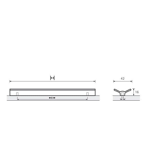 MEGINA PULL Cupboard Handle - 512mm h/c size - BRUSHED S/STEEL LOOK finish (HETTICH - Organic)