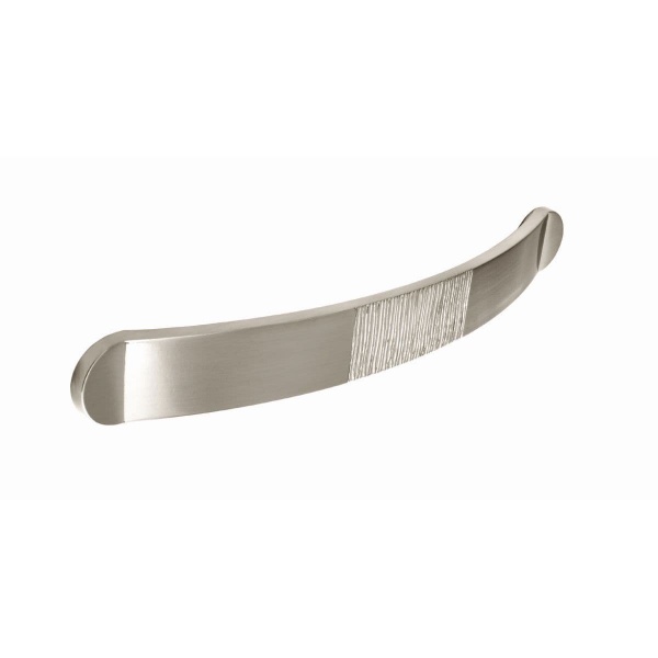 MELTON BOW Cupboard Handle - 160mm h/c size - BRUSHED STAINLESS STEEL EFFECT finish (PWS H529.160.SS)