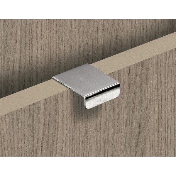 NARNI REAR FIXED Base Cupboard PULL Handle - 3 sizes - BRUSHED STAINLESS STEEL (HETTICH - New Modern)