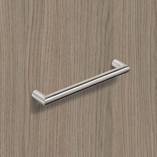 NARONA D Cupboard Handle - 4 sizes - 16mm dia Bar - BRUSHED STAINLESS STEEL (HETTICH - New Modern)