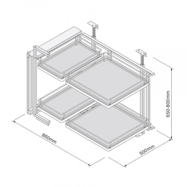 CORNER ORGANISER (Innostor Plus) to suit 900mm or 1000mm cabinets (ECF IP2CO9)