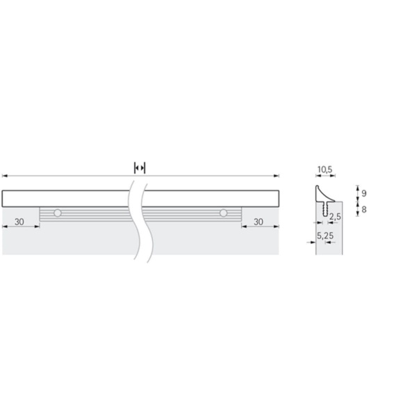 RIAZA PROFILE Cupboard Handle - 3 sizes - 3 finishes (HETTICH - New Modern)