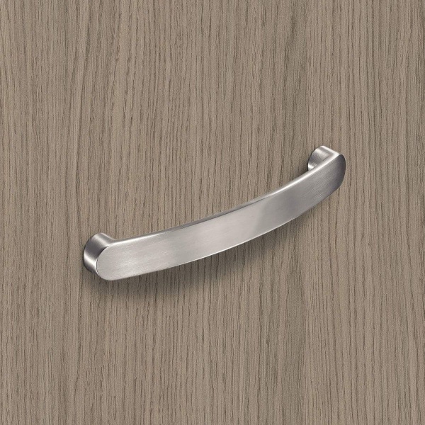 SALONA BOW Cupboard Handle - 160mm h/c size - BRUSHED STAINLESS STEEL LOOK (HETTICH - Organic)
