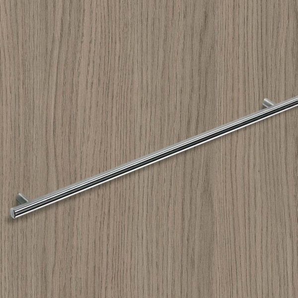 SALVIA 10mm dia T BAR Cupboard Handle - 5 sizes - BRUSHED STAINLESS STEEL (HETTICH - New Modern)