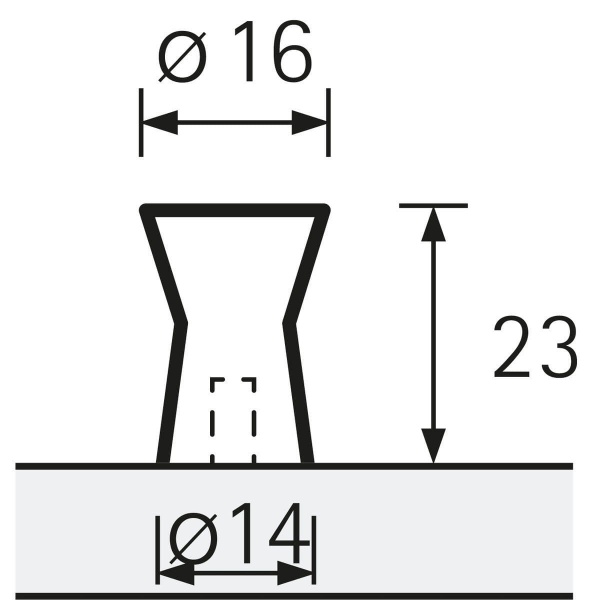 SION KNOB Cupboard Handle - 16mm diameter - BRUSHED STAINLESS STEEL (HETTICH - New Modern)