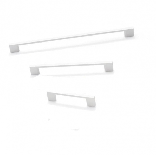 SLIM SQUARE D Cupboard Handle - 2 sizes - WHITE finish (ECF FF83096/FF83020)