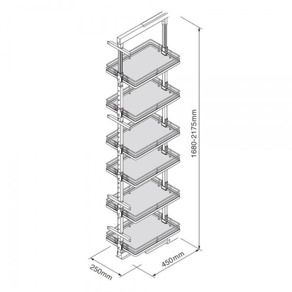 SOFT CLOSE LARDER PULL-OUT UNIT (Innostor Plus) to suit 300mm wide cabinet (ECF IP2L31)
