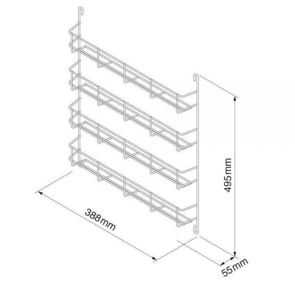 SPICE / JAR RACK - 4-tier to suit 500mm wide cabinet door (ECF WWSR)