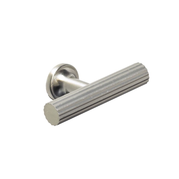 STRAND RIBBED T KNOB Cupboard Handle - 60mm long - 3 finishes (PWS H1143.60)