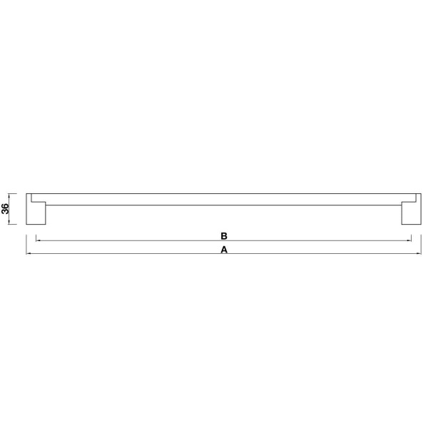 THORPE 14mm dia BAR Cupboard Handle - 10 sizes - BRUSHED S/STEEL EFFECT finish (PWS H109-H119.SS)