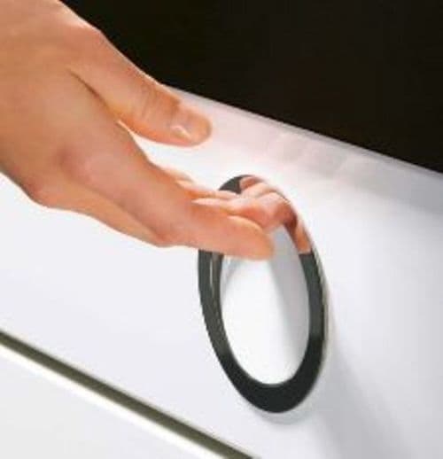 TOUCH-IN RECESSED Cupboard Handle - Modular Round 92mm dia. size - 2 finishes (HETTICH - Touch-In)