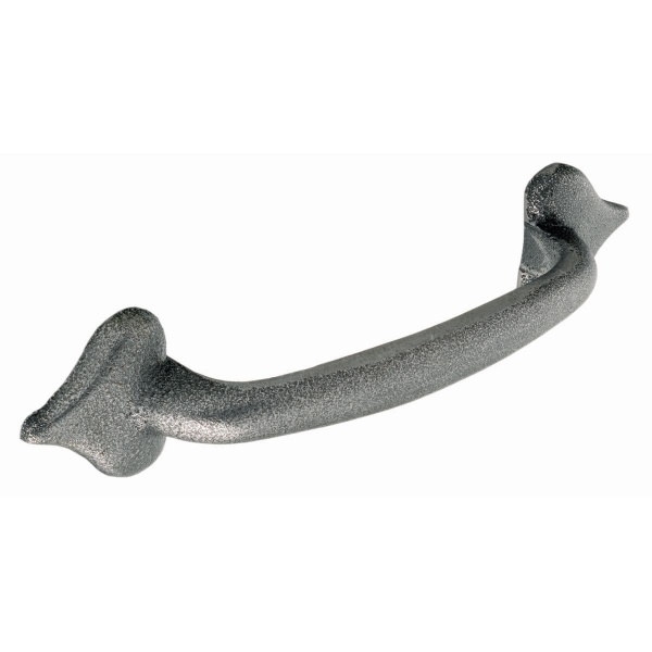 UPTON HEART D Cupboard Handle - 96mm h/c size - RAW PEWTER EFFECT finish (PWS H255.96.PE)