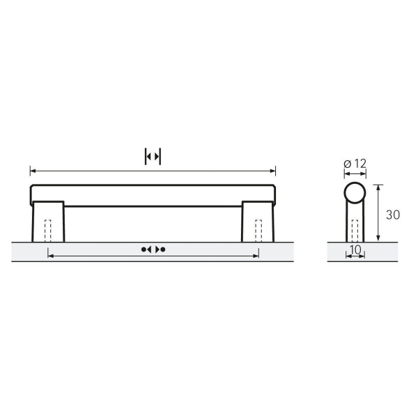 VIESTE BAR Cupboard Handle - 2 sizes - BRUSHED STAINLESS STEEL LOOK (HETTICH - Organic)