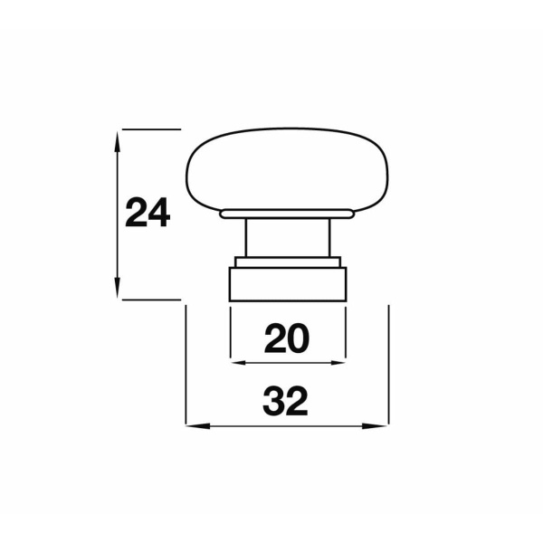 WATH MUSHROOM KNOB Cupboard Handle - 32mm diameter - POLISHED CHROME finish (PWS CF6420)