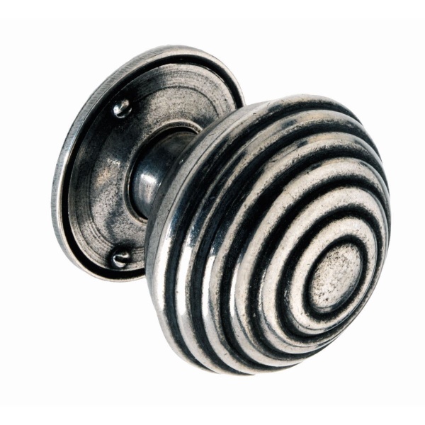 WELTON KNOB with/without BACKPLATE Cupboard Handle - 44mm dia - RAW PEWTER finish (PWS K484/B487)