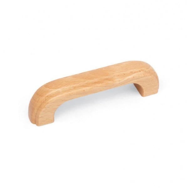 WOODEN D Cupboard Handle - 96mm h/c size - 7 no. WOOD finishes (ECF FF53996)