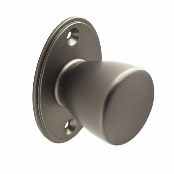 YEADON ROUND KNOB on OVAL BACKPLATE Cupboard Handle - 35mm diameter - 2 finishes (PWS K1000.35)